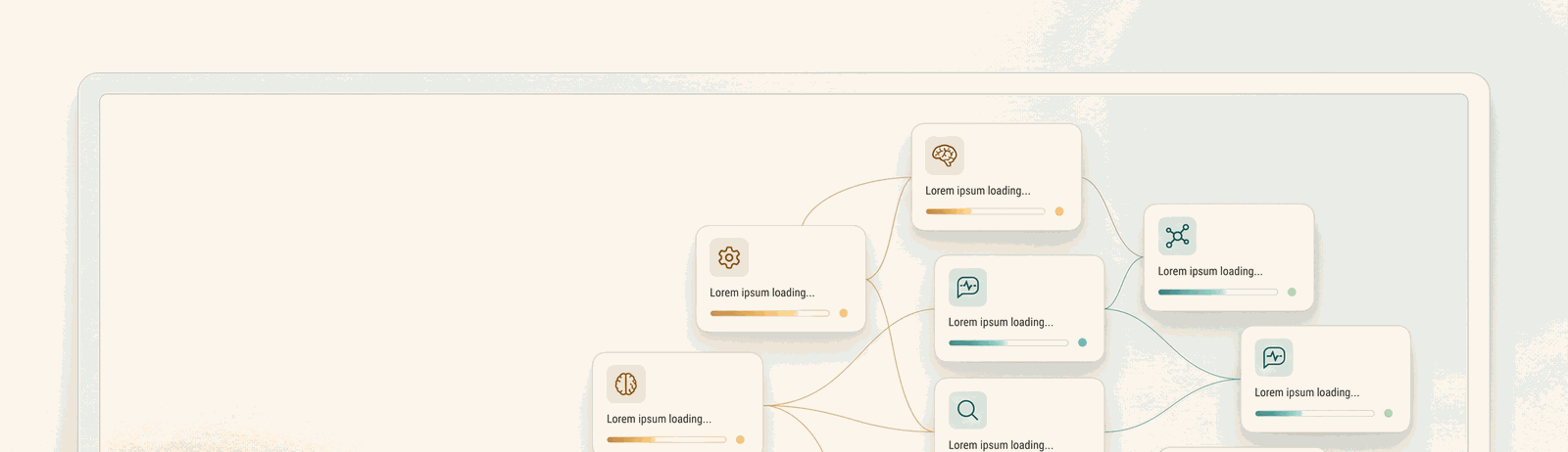 Twelve specialist agents connected by hairline lines around a central orchestrator