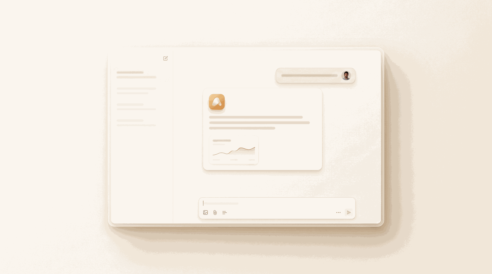 JADA chat interface with company context sidebar and inline chart card in the conversation